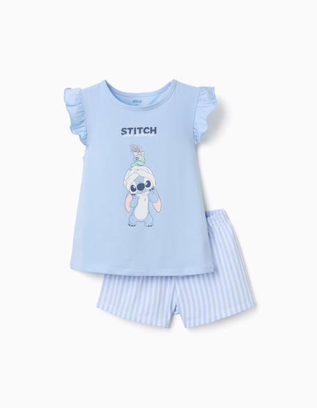 Fille-Pyjama en coton à manches courtes avec imprimé stitch