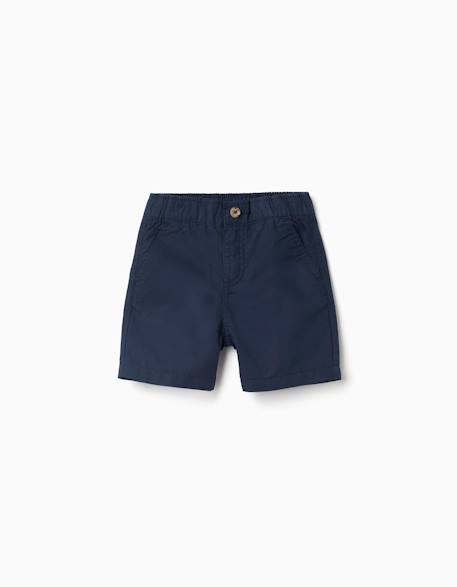 Short chino midi en popeline Beige clair+Bleu foncé 5 - vertbaudet enfant 