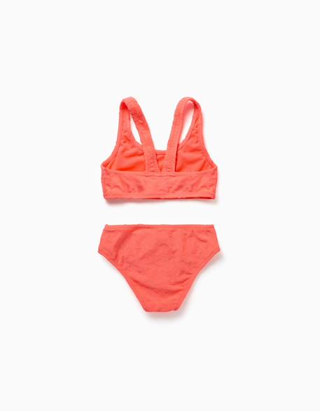 Maillot de bain 2 pièces avec motif d'étoiles en bouclé Corail clair 2 - vertbaudet enfant 