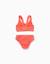 Maillot de bain 2 pièces avec motif d'étoiles en bouclé Corail clair 2 - vertbaudet enfant 