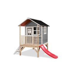 Maisonnette en bois fsc pilotis toboggan loft 300  - vertbaudet enfant