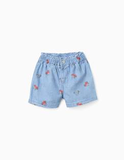 -Short en jean avec minnie et taille élastiquée