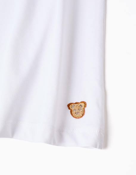 Pyjama court en coton à rayures et motif de cœurs Blanc 3 - vertbaudet enfant 