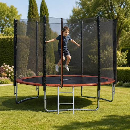 Trampoline ø 2,44 m avec filet de sécurité et échelle pour enfants Noir 3 - vertbaudet enfant 