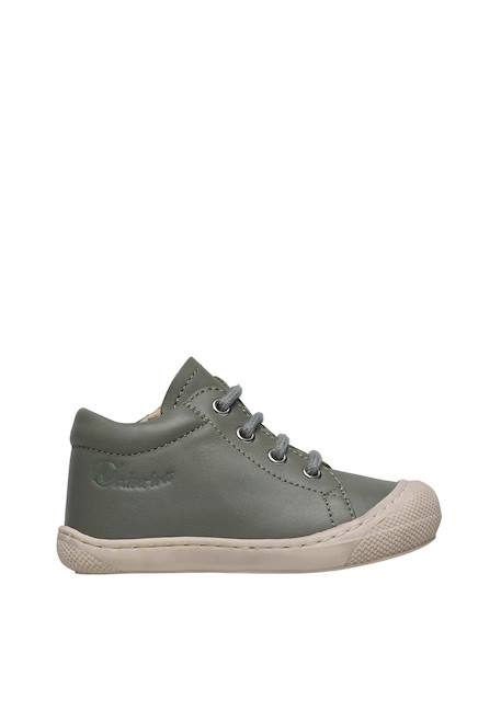 Chaussures premiers pas en cuir avec fermeture éclair cocoon zip Sauge 1 - vertbaudet enfant 