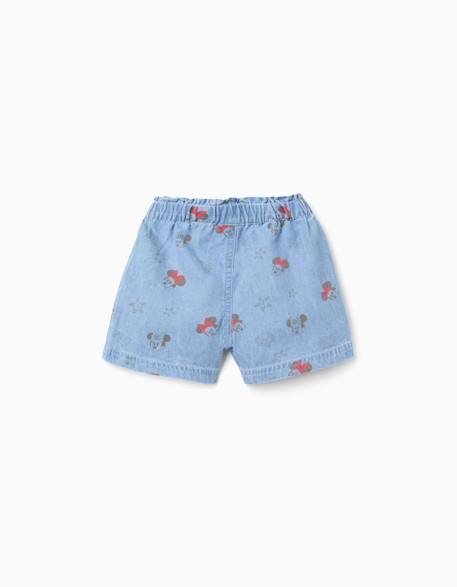 Short en jean avec minnie et taille élastiquée Bleu 2 - vertbaudet enfant 