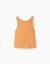 Débardeur côtelé avec fleur brodée Beige clair+Jaune foncé 6 - vertbaudet enfant 