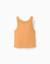 Débardeur côtelé avec fleur brodée Beige clair+Jaune foncé 5 - vertbaudet enfant 