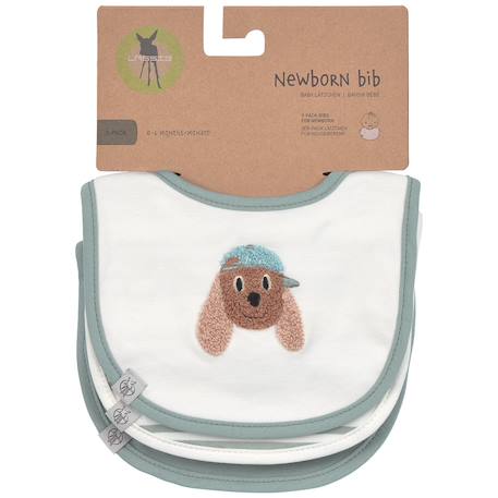 Lot de 3 bavoirs en coton 0-6 mois tiny team dog Multi-coloured 6 - vertbaudet enfant 
