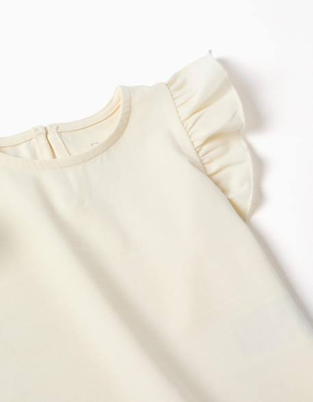 T-shirt avec manches à volants et col rond Beige clair+Corail clair+Jaune clair+Vert clair 3 - vertbaudet enfant 