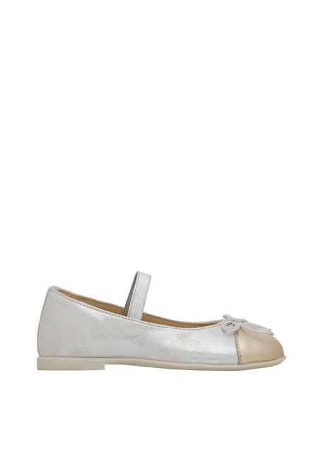 Ballerines en cuir laminé croise' tip Argent- 1 - vertbaudet enfant 