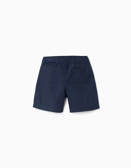 Short chino midi en popeline Beige clair+Bleu foncé 6 - vertbaudet enfant 