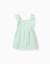 Robe salopette en coton et lin Vert clair 1 - vertbaudet enfant 