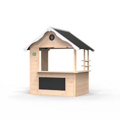 Jouet-Maisonnette en bois fsc roue jeux de rôle hika