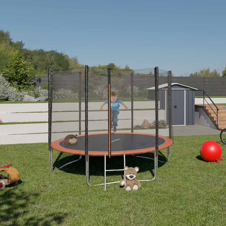 Trampoline ø 2,44 m avec filet de sécurité et échelle pour enfants Noir 1 - vertbaudet enfant 