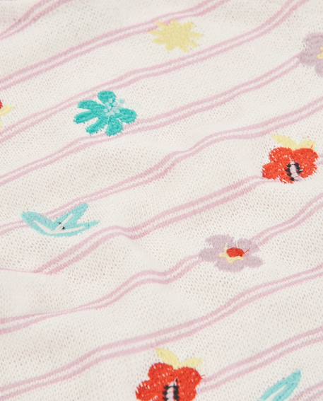 Débardeur fille en tricot avec détails brodés Rose 4 - vertbaudet enfant 