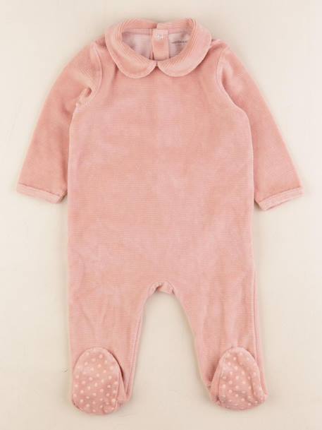 Pyjama velours - 12 mois Rose 1 - vertbaudet enfant 