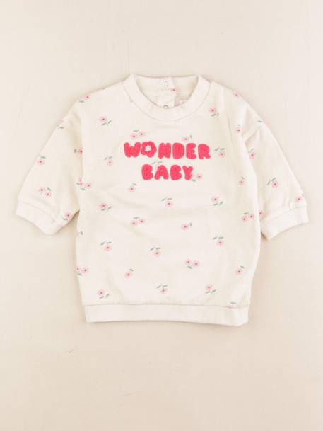 Robe - 9 mois Blanc, rose 1 - vertbaudet enfant 