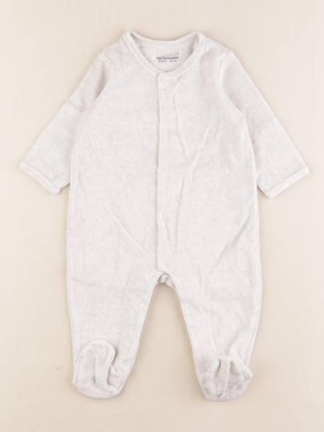 Pyjama velours - 6 mois Gris 1 - vertbaudet enfant 