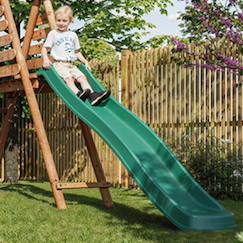 Jouet-Jeux de plein air-Glissière toboggan double vague pour portiques à plateformes h120 cm