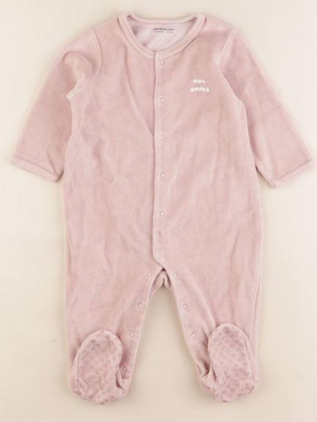 Pyjama velours - 12 mois Rose 1 - vertbaudet enfant 