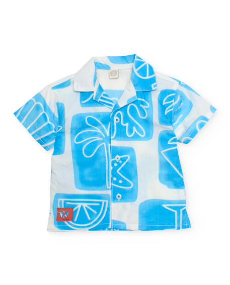 Chemise pour garçon en toile avec tissu léger Blanc 2 - vertbaudet enfant 