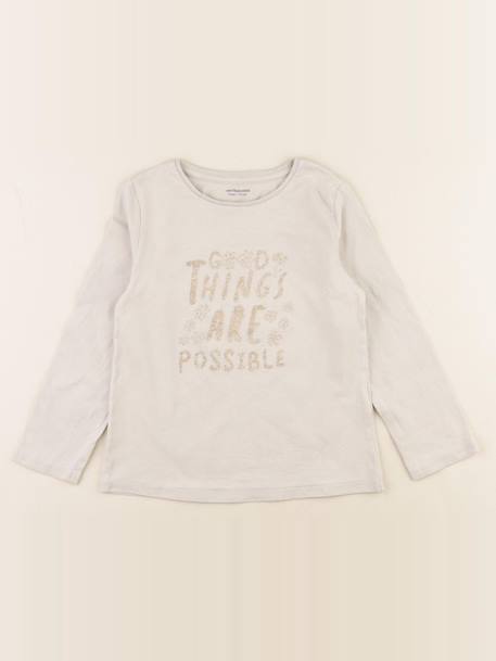 Tee-shirt - 5 ans Beige 1 - vertbaudet enfant 