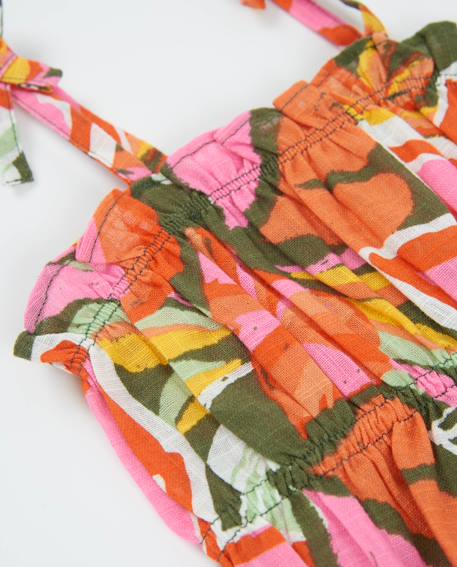 Top fille à imprimé tropical avec bretelles réglables Orange 4 - vertbaudet enfant 