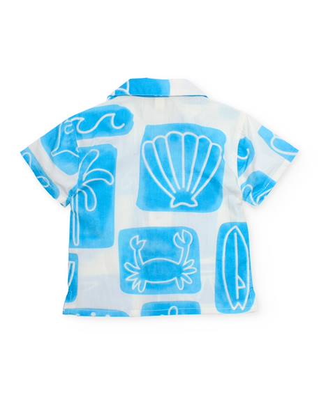 Chemise pour garçon en toile avec tissu léger Blanc 3 - vertbaudet enfant 