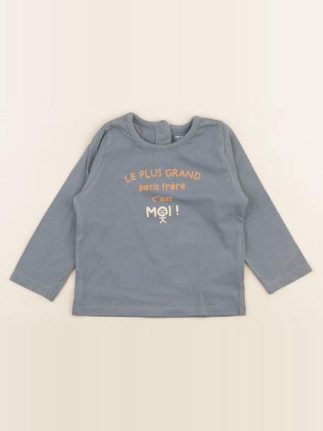 Tee-shirt - 12 mois Bleu 1 - vertbaudet enfant 