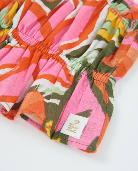 Top fille à imprimé tropical avec bretelles réglables Orange 5 - vertbaudet enfant 