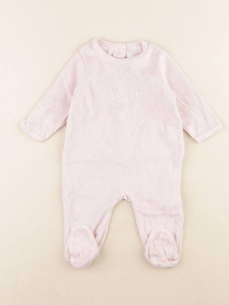 Pyjama velours - 6 mois Rose 1 - vertbaudet enfant 