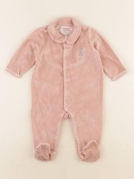 Pyjama velours - 9 mois Rose 1 - vertbaudet enfant 