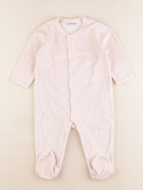 Pyjama velours - 12 mois Rose 1 - vertbaudet enfant 
