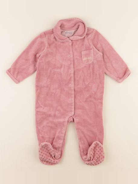 Pyjama velours - 9 mois Rose 1 - vertbaudet enfant 