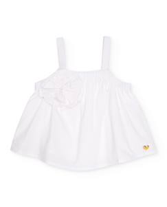 Blouse pour fille en toile avec appliqué fleur  - vertbaudet enfant