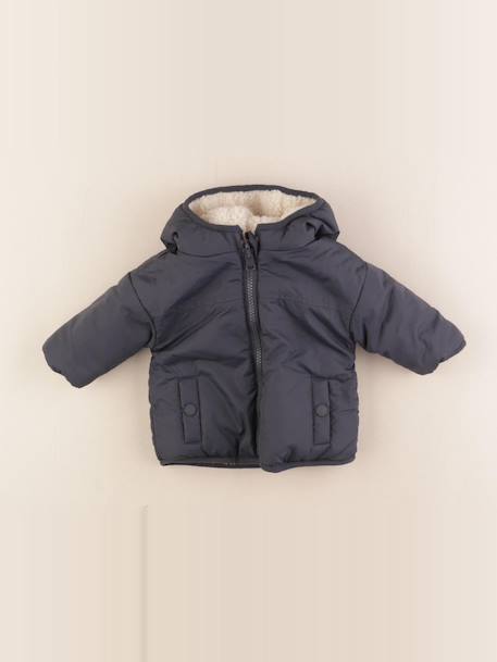 Manteau réversible - 3 mois Bleu 1 - vertbaudet enfant 