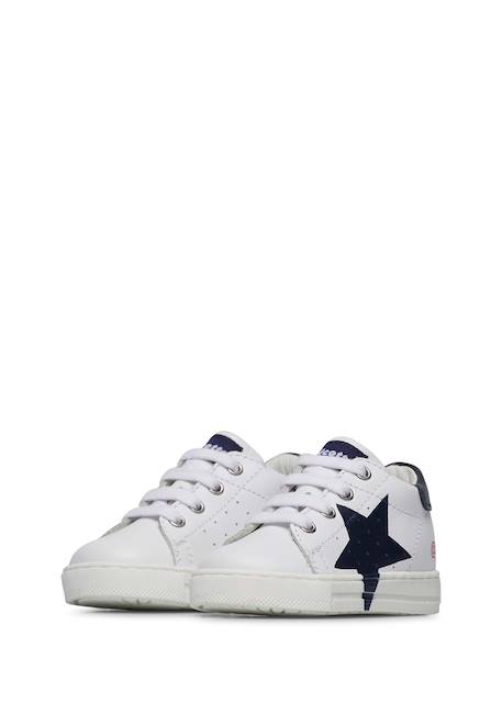 Baskets en cuir avec étoile salazar 3 Blanc-bleu- 5 - vertbaudet enfant 
