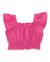Top pour fille en toile avec application de fleurs Rose 2 - vertbaudet enfant 
