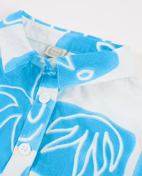 Chemise pour fille en toile avec bas élastiqué Blanc 3 - vertbaudet enfant 