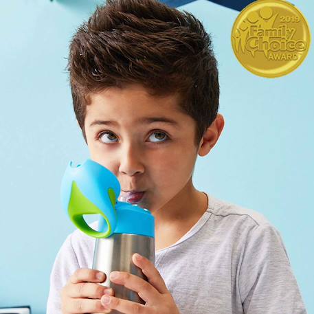 Gourde isotherme enfant avec paille anti-fuite Beige+Bleu+Jaune+Vert 22 - vertbaudet enfant 