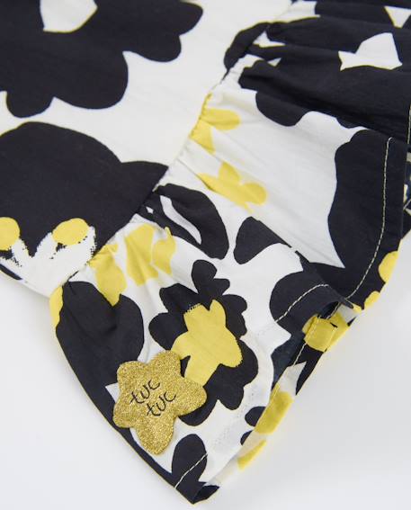 Top pour fille en tissu avec volant en bas Noir 4 - vertbaudet enfant 