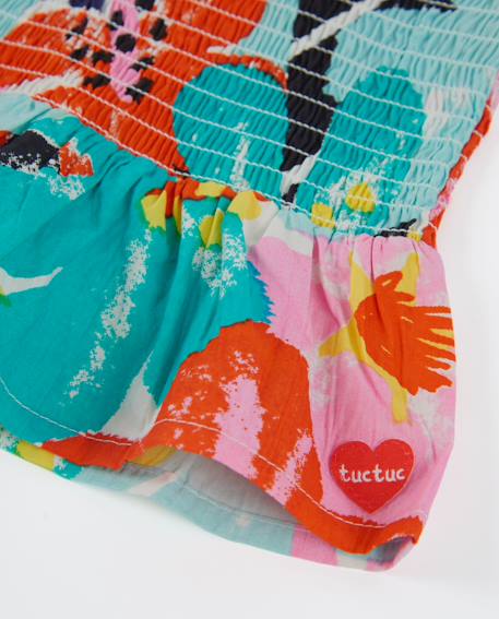 Top fille en tissu à bretelles Multicolore 4 - vertbaudet enfant 