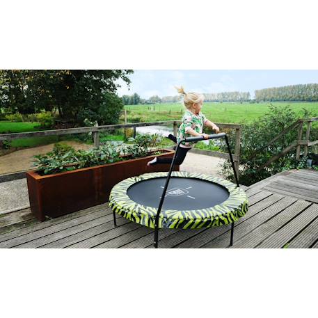 Mini trampoline enfant avec filet de sécurité pour premiers sauts en toute sérénité Noir/gris+Noir/vert 12 - vertbaudet enfant 