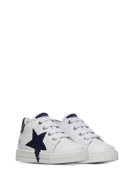 Baskets en cuir avec étoile salazar 3 Blanc-bleu- 2 - vertbaudet enfant 