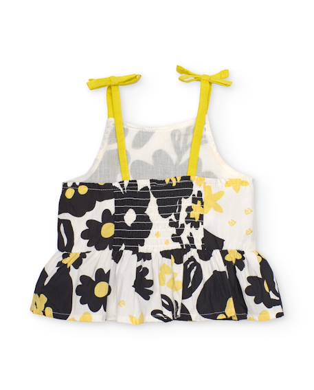 Top pour fille en tissu avec volant en bas Noir 2 - vertbaudet enfant 