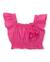Top pour fille en toile avec application de fleurs Rose 1 - vertbaudet enfant 