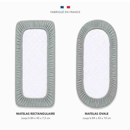 Drap housse berceau en gaze de coton jeanne Beige+Blanc+Bleu+Camel+Écru+Gris+Rose+Terracotta+Vert de gris 44 - vertbaudet enfant 