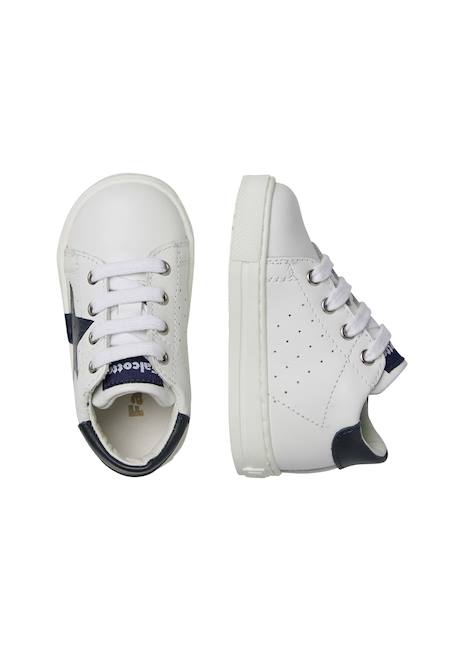 Baskets en cuir avec étoile salazar 3 Blanc-bleu- 4 - vertbaudet enfant 