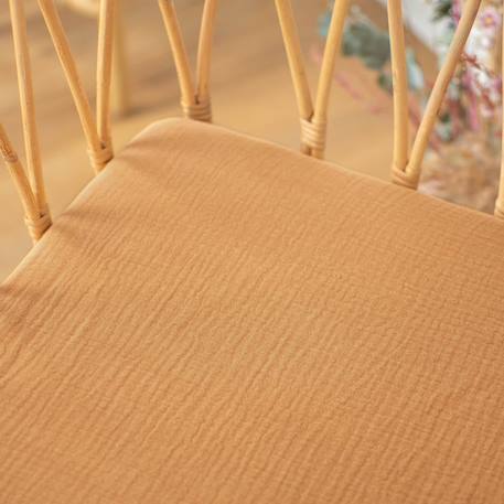 Drap housse berceau en gaze de coton jeanne Beige+Blanc+Bleu+Camel+Écru+Gris+Rose+Terracotta+Vert de gris 19 - vertbaudet enfant 